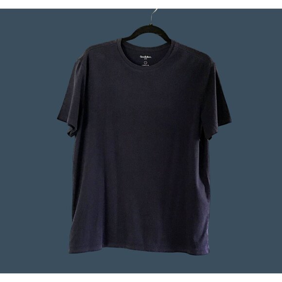GOODIELLOW- MENS PLAIN NAVY SHORT SLEEVE CREW NECK T-SHIRT SIZE LARGE - Picture 1 of 6